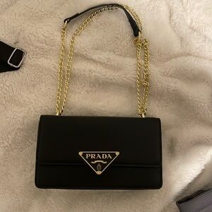 PRADA gold&black purse
